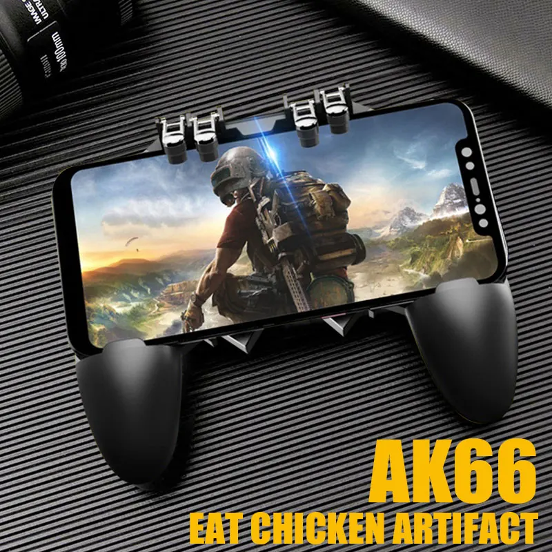 AK66 Six Finger All-in-One PUBG Mobile Game Controller Gamepad Metal Trigger Shooting Free Fire Gam