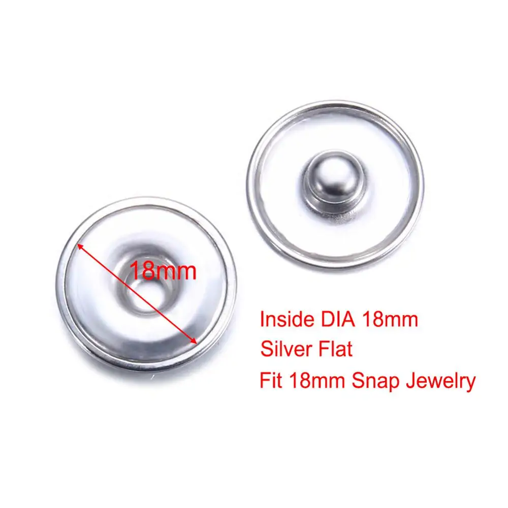 12pcs/lot Basical DIY Snap Button 12mm/18mm Interchangeable Snaps Button Base Charm For Snap Bracelets Necklaces Jewelry Making 