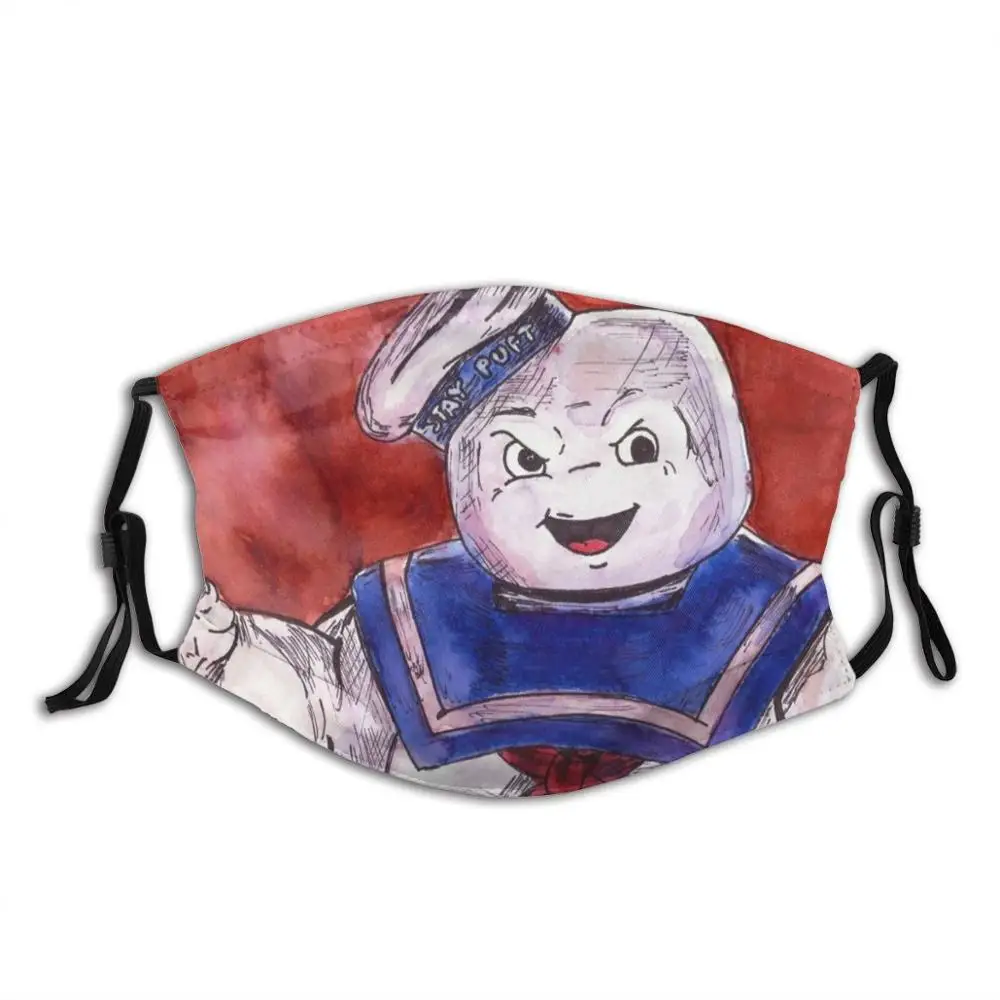 

Marshmallow Man Face Mask With Filter Stay Puft Mashmallow Man Ghost Busters Ghost Horror Comedy Scary Evil Demon Pop Art Comics