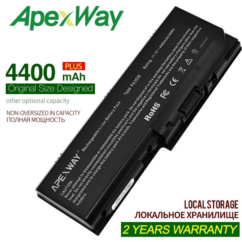 

ApexWay Laptop Battery For Toshiba PA3536U-1BRS PA3537U-1BAS PA3537U-1BRS PABAS100 PABAS101 Satellite L350 L355 P200 P205 P300
