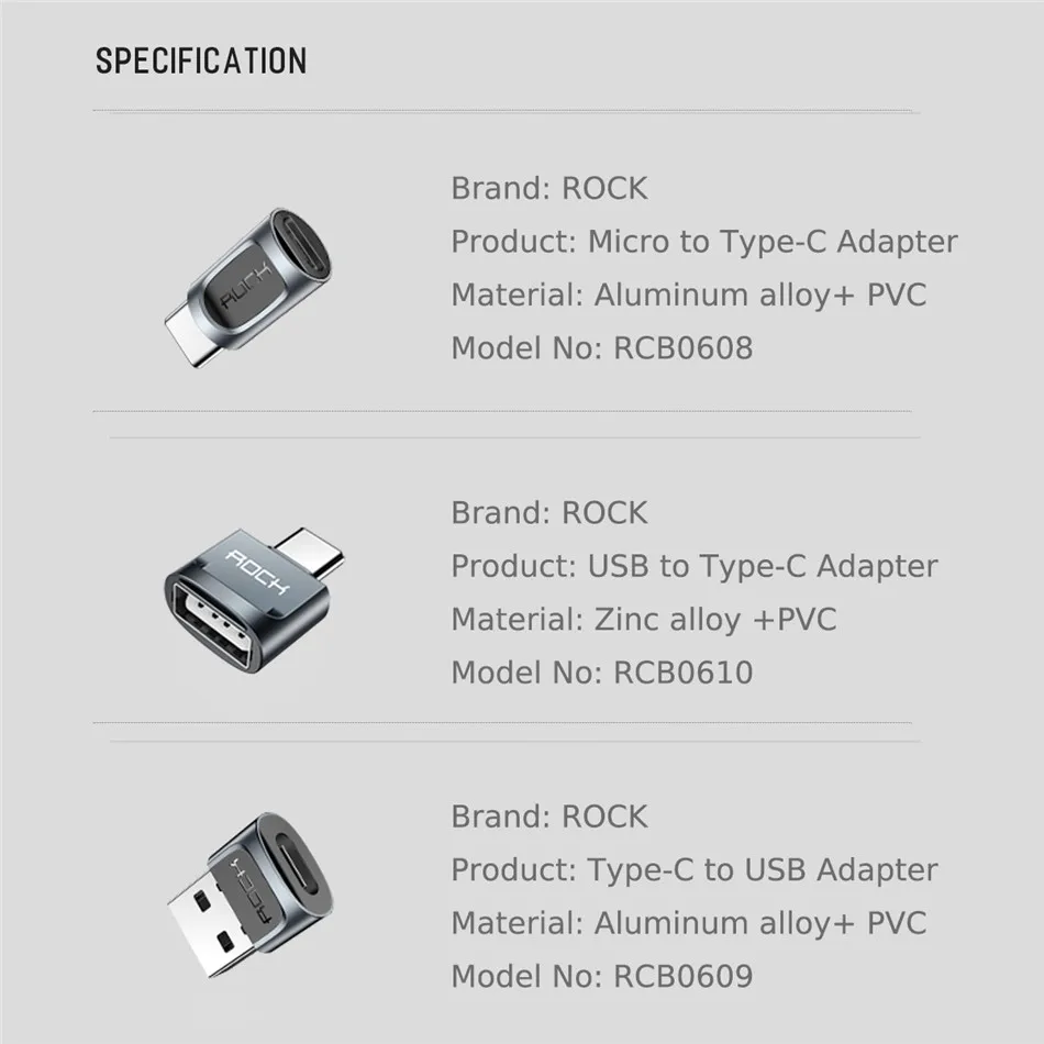 Адаптер ROCK USB 3,0-type C USB-C OTG конвертер type-c переключатель для смартфонов на базе Android зарядное устройство разъем для передачи данных type C-USB OTG