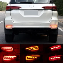 Daefar 1 пара Автомобильный светодиодный Отражатель тормоза заднего бампера красный фонарь для Toyota Fortuner авто аксессуары