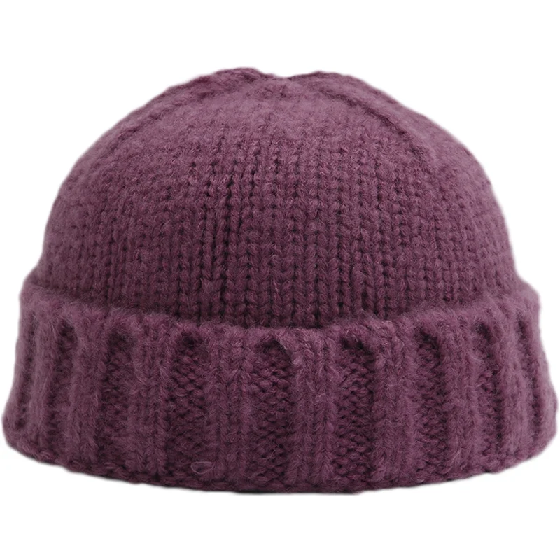 

Puimentiua Winter Women's Hat Warm Knitted Beanie Simple New Fashion Style Lovers' Woolen Hats Ski Caps For Men Women