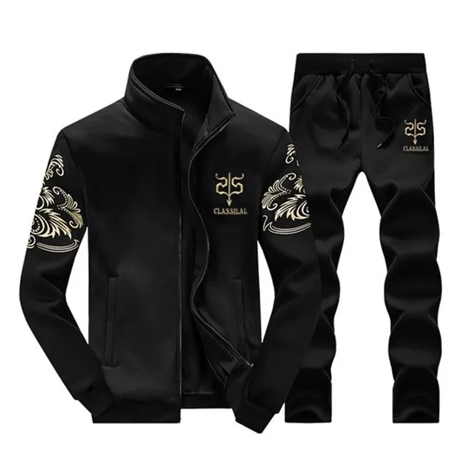 D38 Black Брендовые мужские спортивные комплекты, спортивные костюмы для бега, фитнеса, мужской спортивный костюм из двух предметов, толстовка+ спортивные штаны, одежда для спортзала, тренировочный костюм, Mannen - Цвет: D38 Black