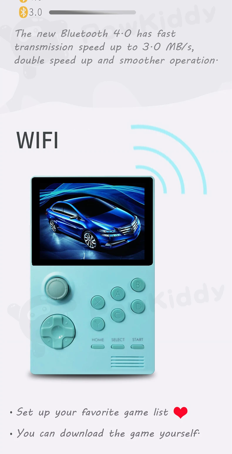 POWKIDDY A19 Pandora's Box Android supretro handheld game console IPS screen built-in 3000+games 30 3D new games WiFi download