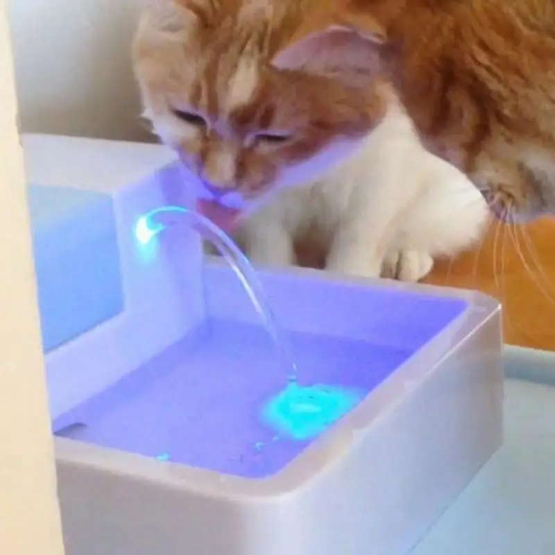

LED Automatic Pet Cat Water Fountain Bowl General purpose loop Dog Pet Mute Drinker Feeder Pet Fountain Drinking Water Dispenser