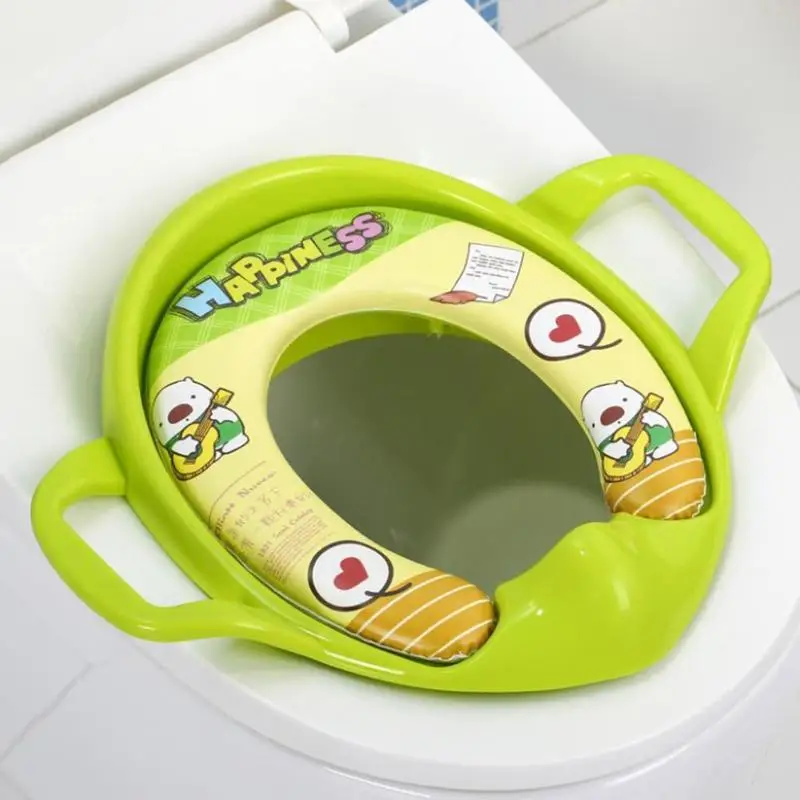 Plastic Baby Potty Toilet Seat Ring Girl Trainer with Armrests Kid Supplies | Мать и ребенок