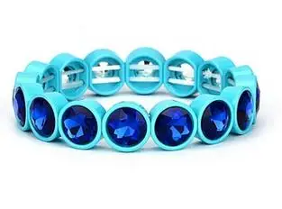 Богемный эмаль Эластичный Браслет-манжет полированное стекло плитка браслет из бисера живопись Большой Эластичный браслет со стразами браслет для женщин - Окраска металла: small blue