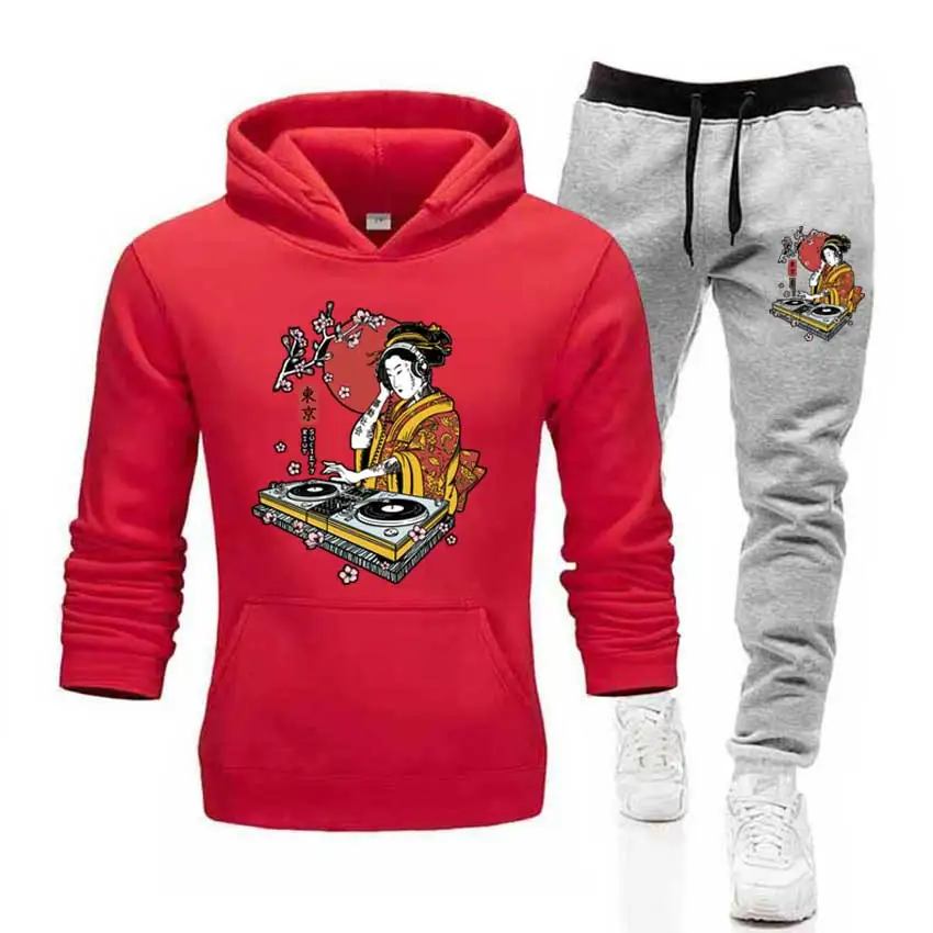 moletom com capuz + calça roupas masculinas atacado