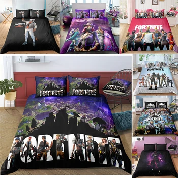

Bedding Set Fortnites Quilt Cover Fortress Night 3D Cartoon Printed Bed Spead Kids Bedroom Bedclothes 3pcs Bed Duvet Cover Set