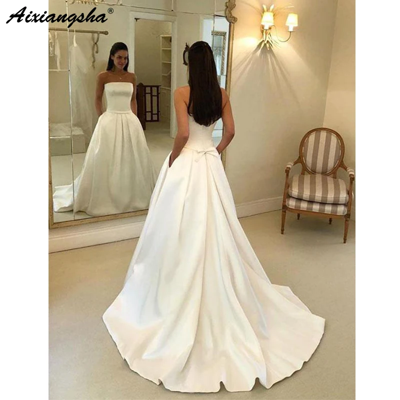 strapless wedding dress with pockets