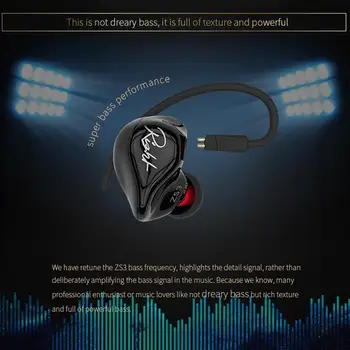 

KZ ZS3 1DD Dynamic Earphones In Ear Audio Monitors noise canceling HiFi Music Sports Earbuds With Microphone headset