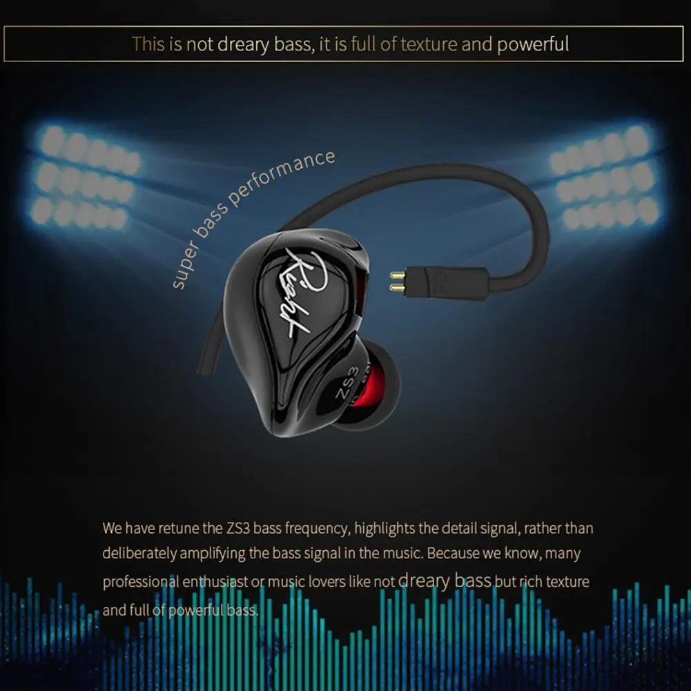 KZ ZS3 1DD динамические наушники в ухо аудио мониторы шумоподавление HiFi музыка
