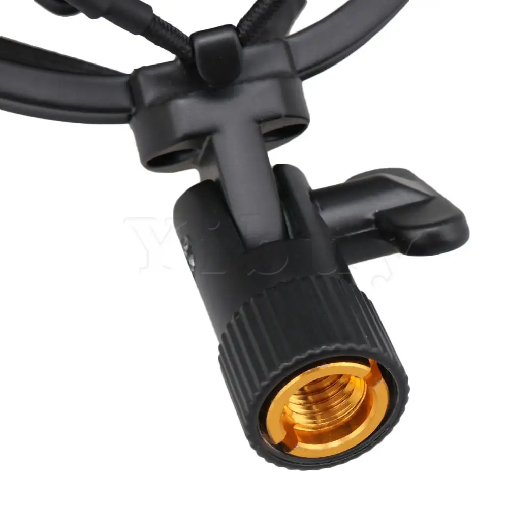 Yibuy 45 мм диаметр металлический микрофон Shockmount для конденсаторный микрофон черный