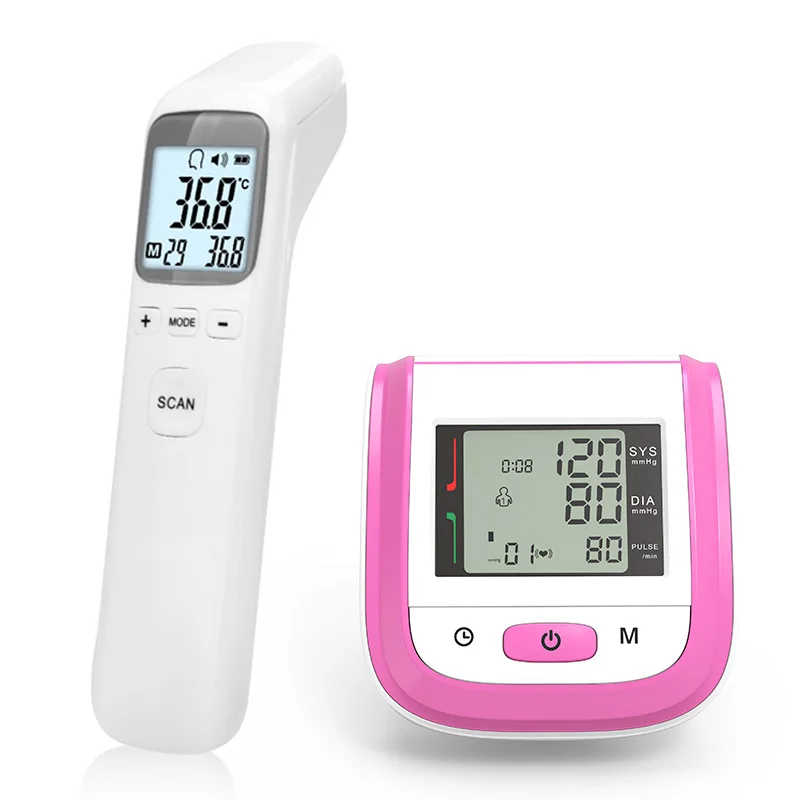 

Digital Wrist Blood Pressure Monitor Automatic Sphygmomanometer Infrared Ear Thermometer Tonometer Fever Alarm