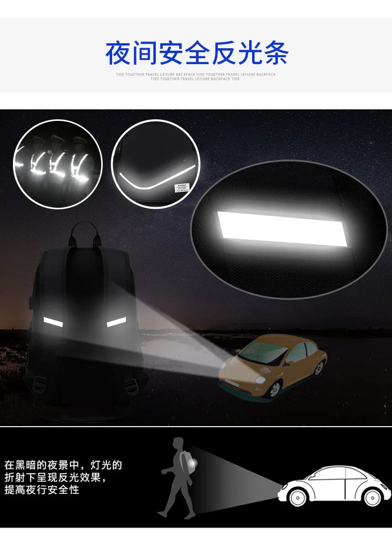Мужская Ткань Оксфорд рюкзак школьный компьютер USB Противоугонный открытый рюкзак настраиваемый lan qiu bao