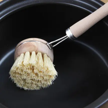 Из дерева, с длинной ручкой кастрюля щетка для мытья посуды масляная щетка для чистки, мытья кастрюль щётки промывка щетка для посуды антипригарная кухонная Чистка