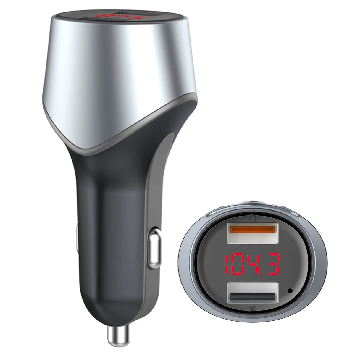 

5V/2.1A + 1A BT Fm Transmitter Aux Wireless Audio Player Car Kit Handsfree Fm Modulator Dual USB Charger Hands-free
