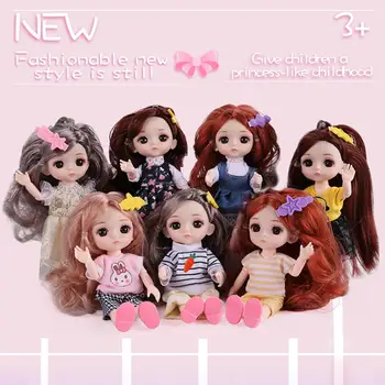 

Girl Doll Handmade Eyelashes Vivid Facial Expressions Realistic Durable Baby Ball Joint Doll Child Fun Toy Gift For Children