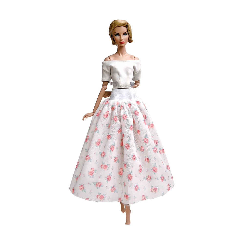 NK Mix Newest Doll Dress  Model Skirt Handmade Party ClothesTop Fashion Dress For Barbie Doll Accessories Toys Girls' Gift JJ