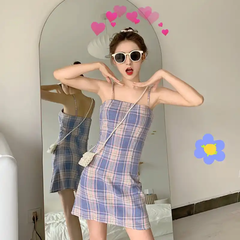 Summer plaid dress Clearance