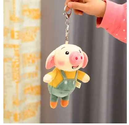 10-15plush Забавный персональный шарф Свинья флис кулон пушистый брелок для ключей Фигурки Игрушка Свинья разнообразие хорошее качество фестиваль подарок - Цвет: 7