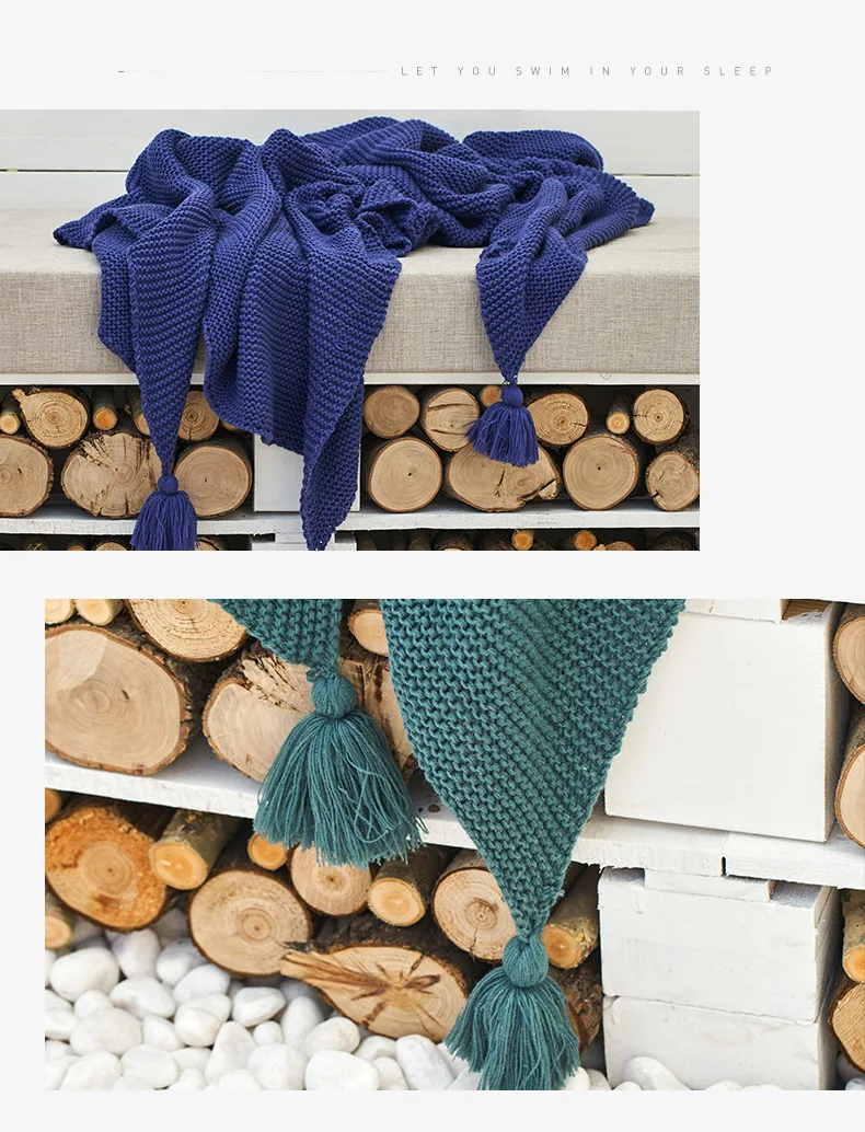 Bay Cam Blanket Acrylic Knitted Thread Blanket Bed& Breakfast End Towel Nap Blanket Home Soft Loading Hotel Blanket