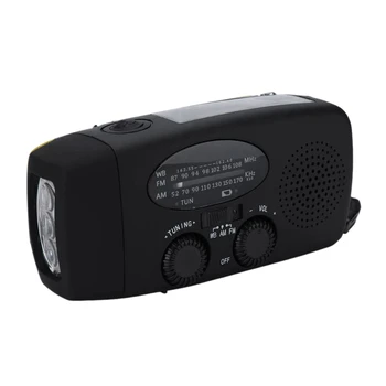 

Solar Emergency AM FM WB Radio with 3 LED Flashlight Dynamo Hand Crank NOAA Weather Radio 1000Mah Power Bank