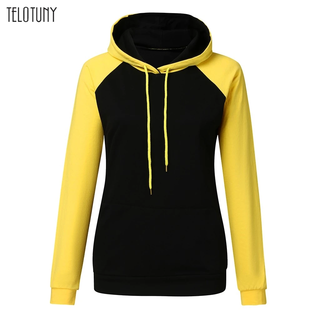 color block pullover hooded sweat