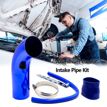 

76mm Universal Aluminum Car Air Intake Pipe Kit Pipes Cold Air Intake System Duct Tube Kit Air Filter Silicone Air Intake Hose