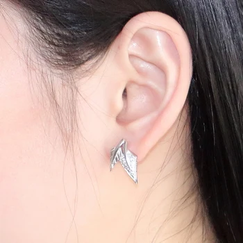 

Cute Flower Leaf Solid 925 Sterling Silver geometry Earring Trendy silver Color Jewelry for Women Wholesale jewelry