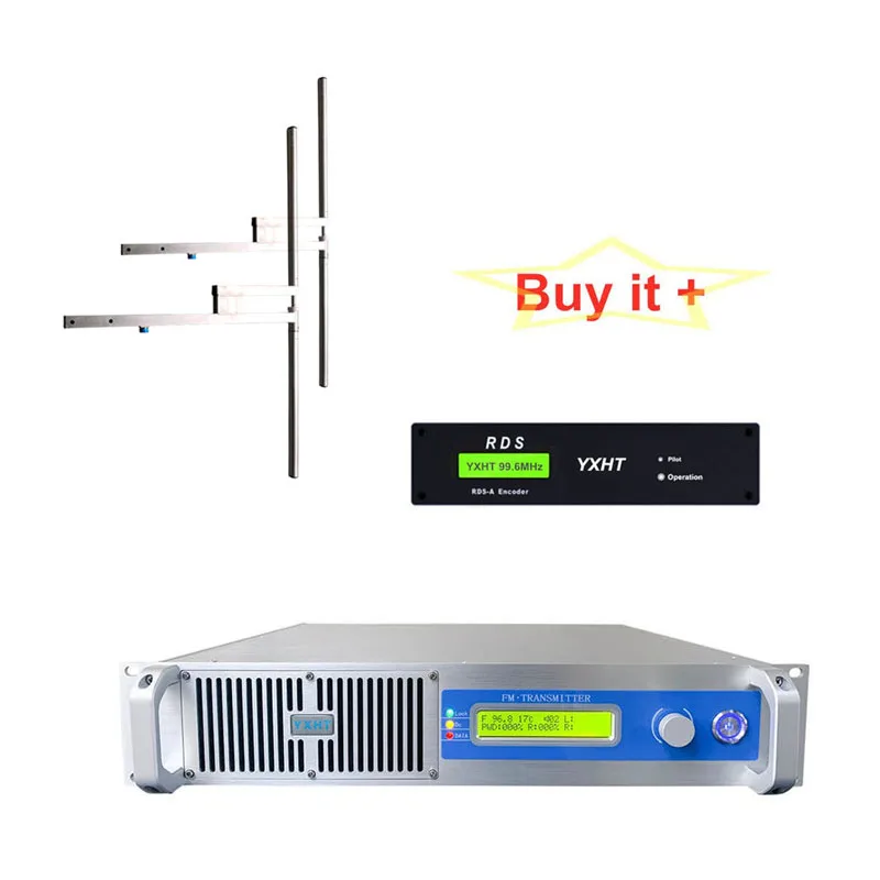 1000W FM передатчик + 2-Bay антенна с цифровым Rds кодировщик радио данных Системы |