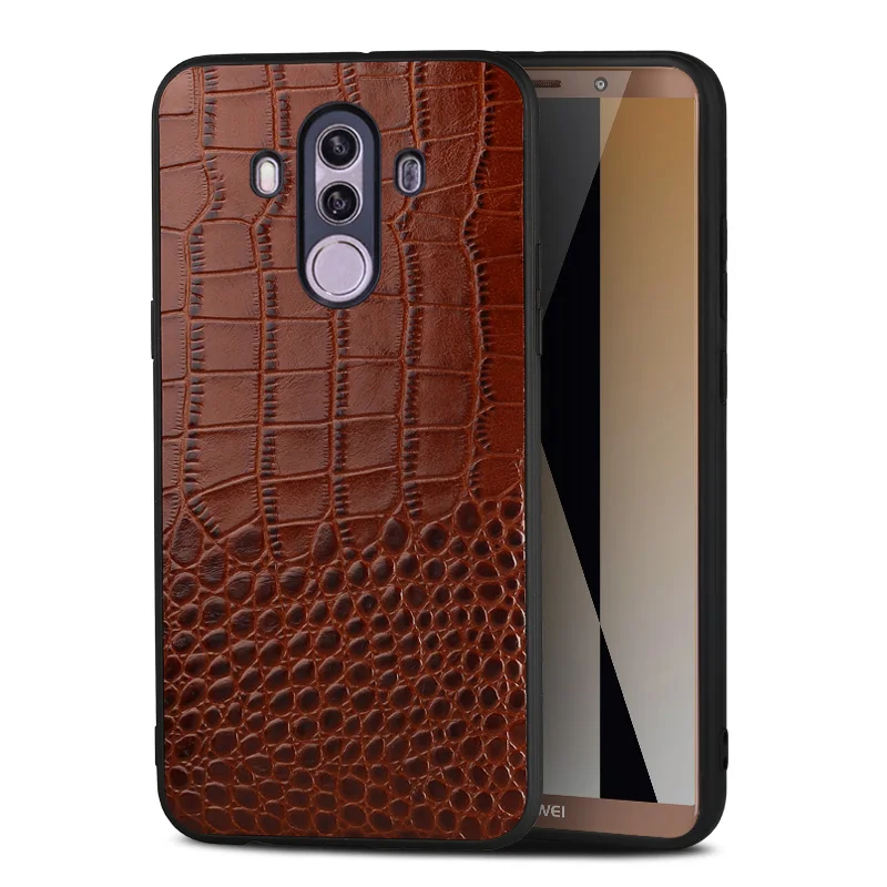 Модный чехол для телефона из натуральной кожи крокодила Huawei Nova 3 Mate RS Plus P20 Pro lite