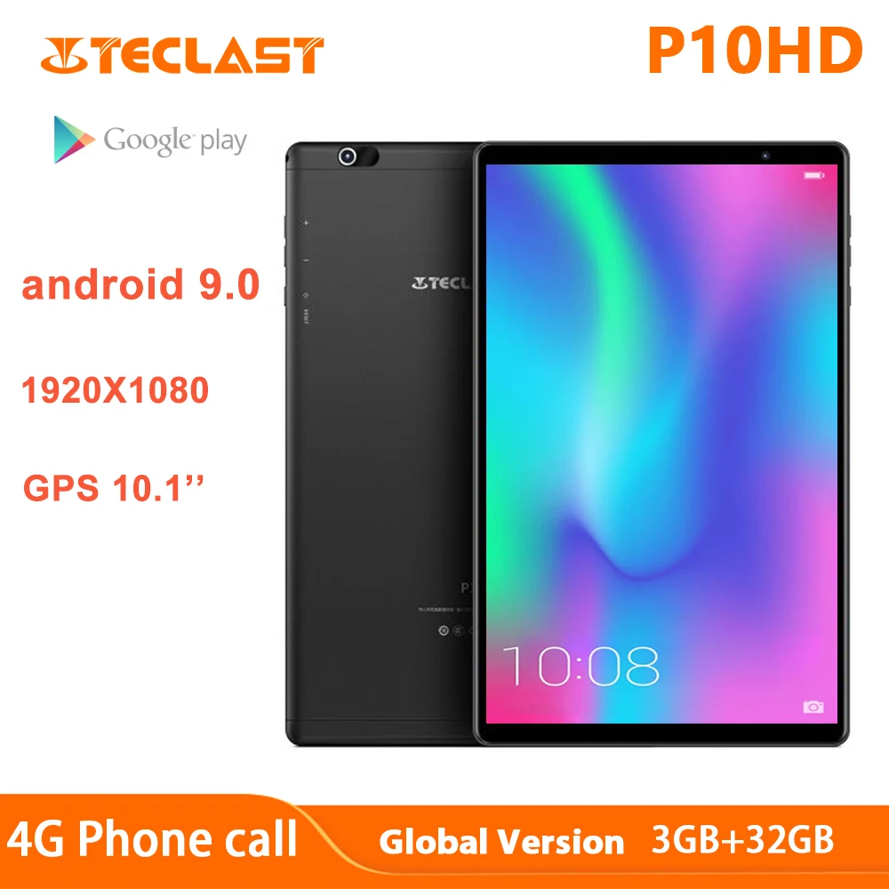 Teclast P10HD 10 1 дюймов 4G планшет Phablet Android 9 0 SC9863A Восьмиядерный 3 Гб RAM + 32 ROM Bluetooth 5