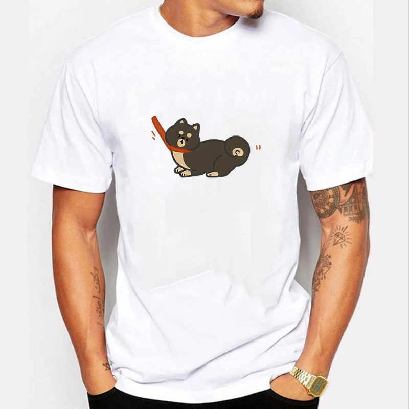 

Casual Animal Pattern Tee Cool Men Clothing Men Cute Cat T Shirt High Quality Printed 100% Cotton Short Sleeve T-Shirts