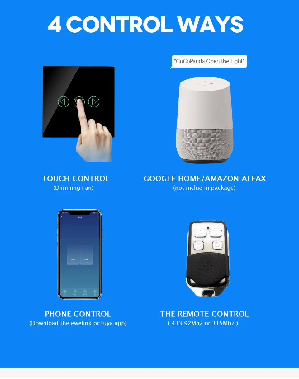app controle interruptor de toque inteligente automação