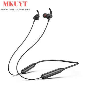 

MKUYT Neckband Wireless Earphone Sport Earhook Earpiece Magnetic Attraction Bluetooth Neck Headset for smartphone with Mic