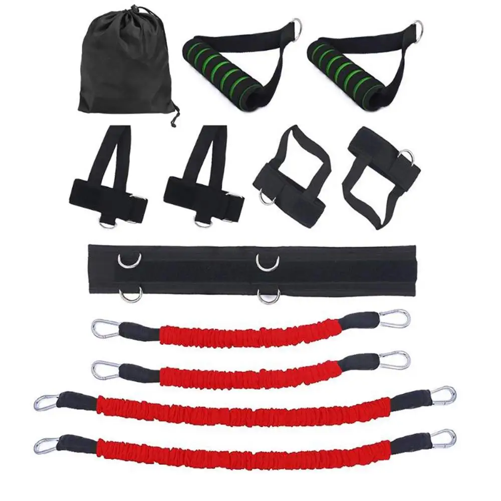 US $20.70 2020 New Sports Fitness Bounce Trainer Leg Resistance Band Set Boxing Exercise Belt for Strength Training Workout Bouncing Bands