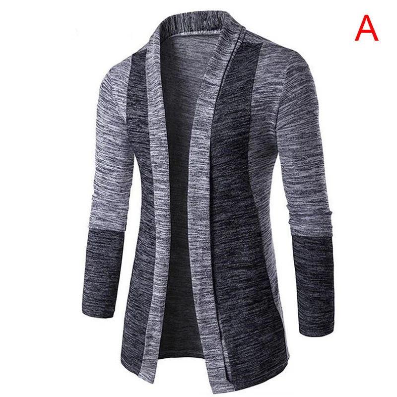 Мужской свитер тонкий вязаный кардиган с длинным рукавом Тренч куртки деловые
