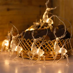 10leds 20leds Christmas Sika Deer String Light LED Fairy Elk Garland Lamp for Xmas New Year Holiday Party Landscape Decoration