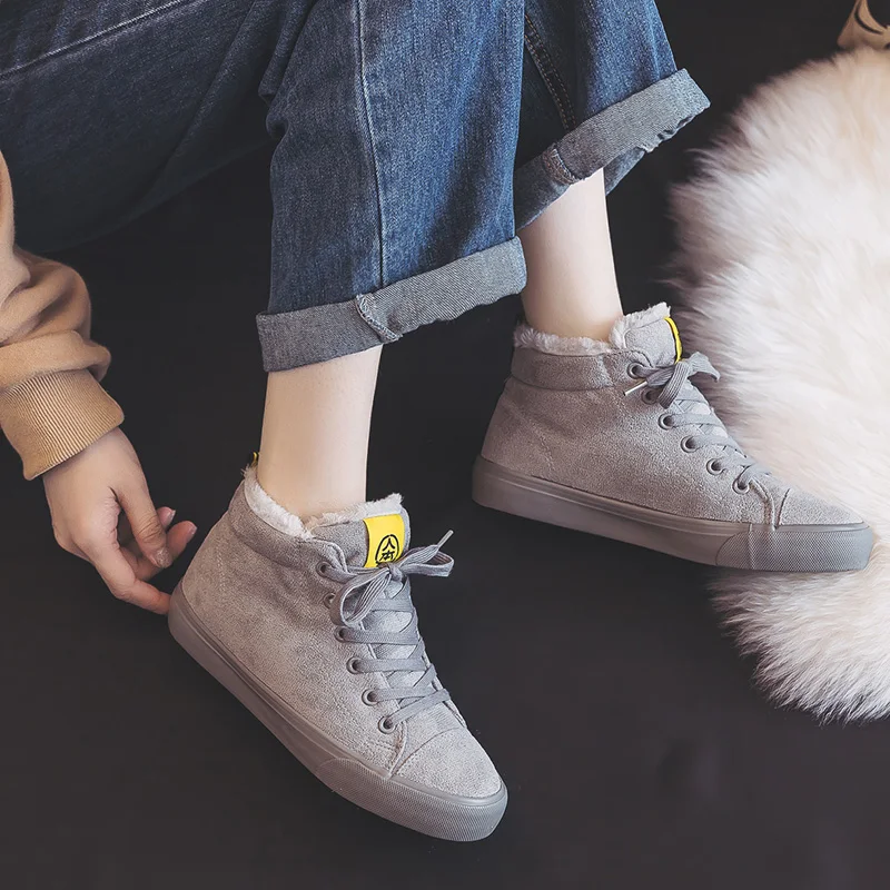 

Female Wool Warm Cotton Shoes Female Winter 2021 Joker Thickening Leisure Cotton Boots High School Students