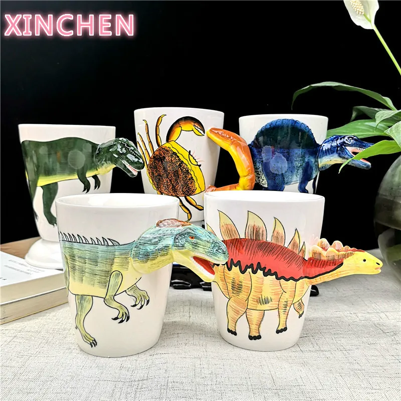 XINCHEN керамическая чашка для воды с мультяшным динозавром Офисная милым животным
