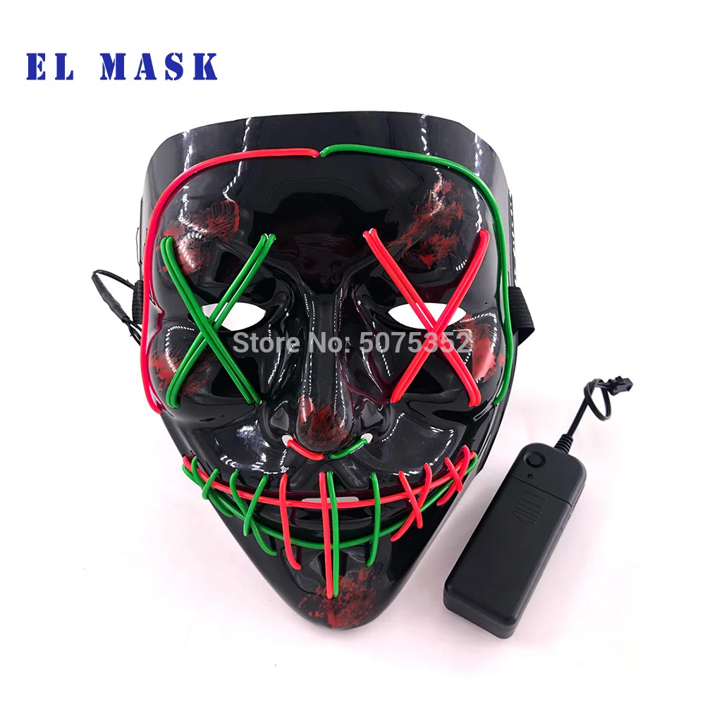 halloween costumes 2022Hot Sales Fashion LED Mask Luminous Glowing Halloween Party Mask Neon EL Mask Halloween Cosplay Mask Mascara Horror Maska sexy cosplay