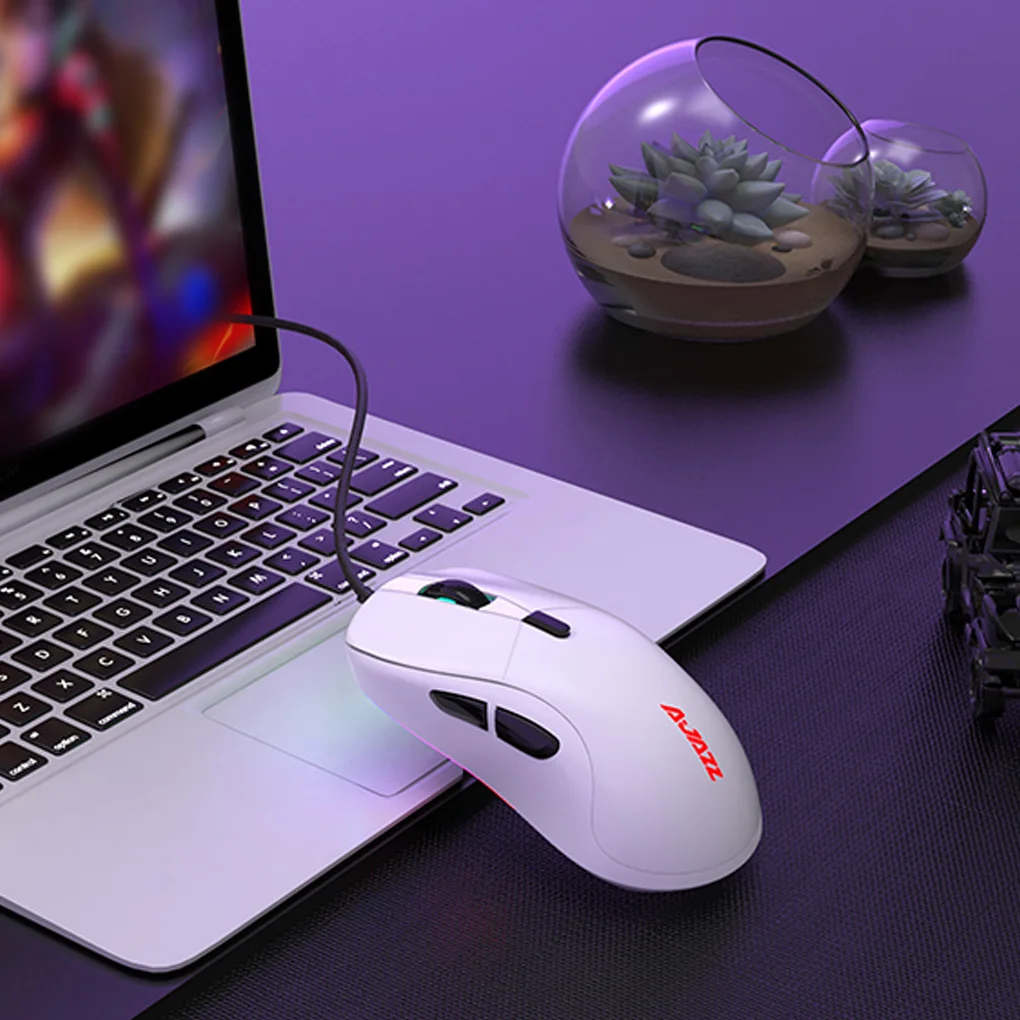 AJAZZ AJ129 Wired Gaming Mouse Adjustable Portable Notebook Computer Gamer Mice Ergonomic PC Driver Clicking Home |