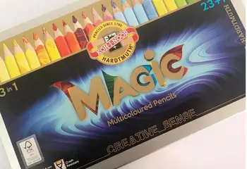 

3 in 1 multicolored pencil art drawing pencil 23+1 pencil 10.4mm big core lapis de cor magic rainbow pencil for KOH-I-NOOR