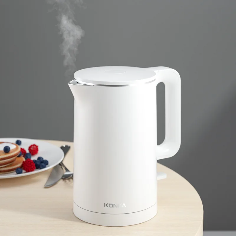 

Household 1.8L Capacity Electric Kettle Anti-Scalding Double Layer 304 Stainless Steel 1500W Fast Boiling Water Heater Tea Pot
