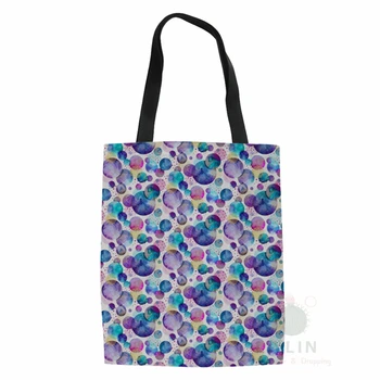 

Small Scale Galactic Circles Printing Shopping Cart Bag Fashion Women Reusable Shoulder Bags Lady Canvas Tote Bolsas De Papel