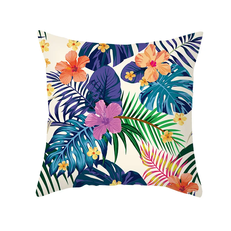 Tropical Plant Green Leaves Garden Cushion Cover Pillow Case Flower Home Throw
