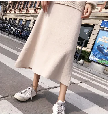 skirt Свитер женский Водолазка пуловер женский из двух частей вязаный свитер кашемировый свитер женский свободный свитер женская зимняя одежда - Цвет: skirt