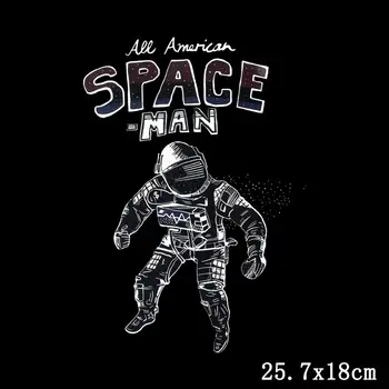 

Astronaut UFO Thermal Transfer Iron on Printed Stickers To Cloth Space Heat Transfer for Clothing Round Vinyl Transfer Stripes
